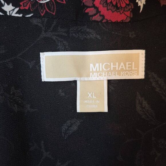 Michael Kors Georgette Ruffled Midi Wrap Dress Size XL - Picture 5 of 10